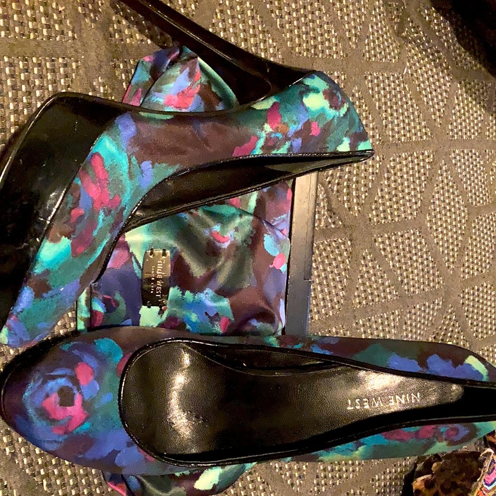 Multicolor  heels clutch to match only worn once